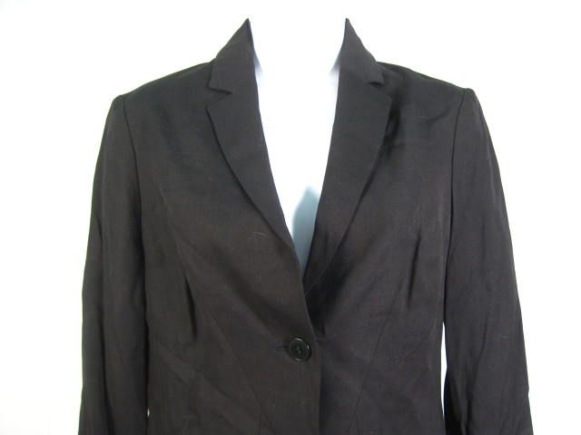 BYBLOS Rayon Black Jacket Skirt Suit Outfit Size 38  