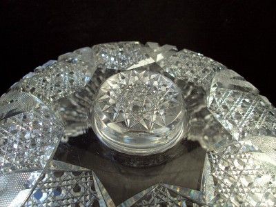   brilliant period cut glass 2 piece pedestal punch bowl, c.1880 1900