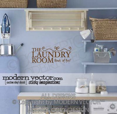 LAUNDRY ROOM Vinyl Wall Quote Decal LOADS OF FUN  