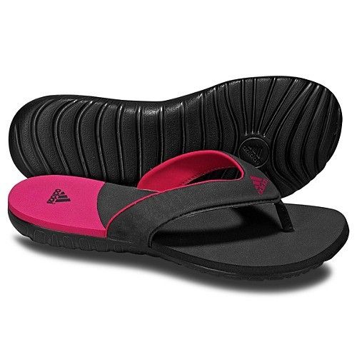 ADIDAS Womens Calo 3 Slides Sandals Black/Pink Buzz  