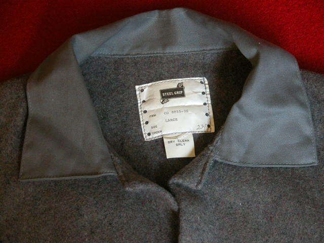 vtg STEEL GRIP Snap WOOL Iron Work Jacket Shirt L  