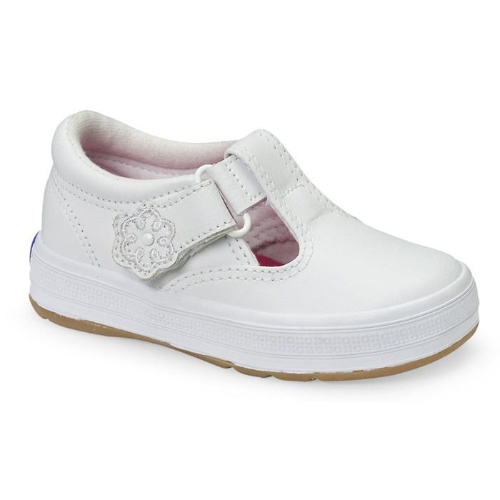 Keds White Daphne T Strap Shoe (Sz 9, 10.5)  