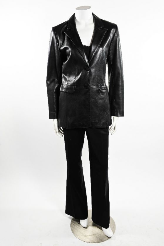 John Carlisle Black Leather Blazer (Size XS)  