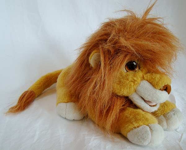 Disney Lion King Roaring Simba 1993 Hand Puppet Plush ~ SEE The action 