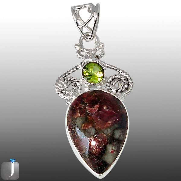 GREEN EMERALD QUARTZ DROP ONYX 925 STERLING SILVER ARTISAN PENDANT 2 1 