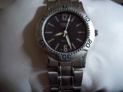 MENS EDWARD LYNN QUARTZ WATCH STAINLESS STEEL MMSL19  