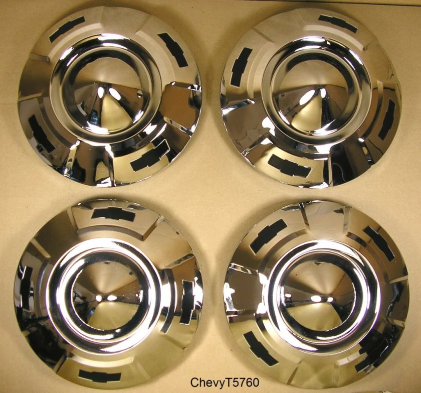 1957 1960 Chevy 1/2 Ton Truck Hubcaps Set of 4, Double skinned  