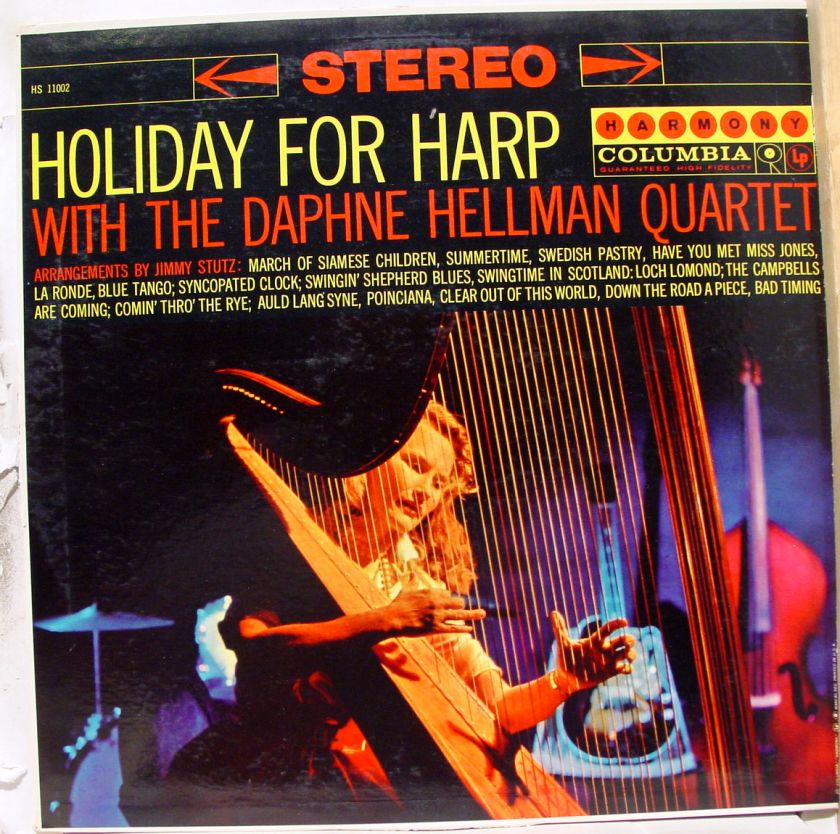 DAPHNE HELLMAN holiday for harp LP VG+ 1959 HS 11002  