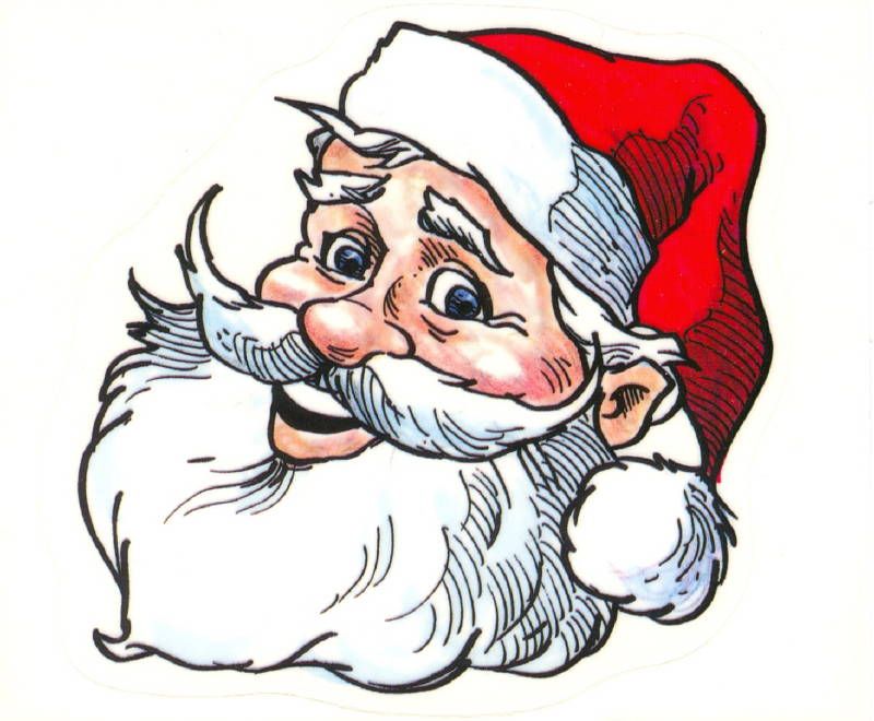 Christmas Santa face window cling  