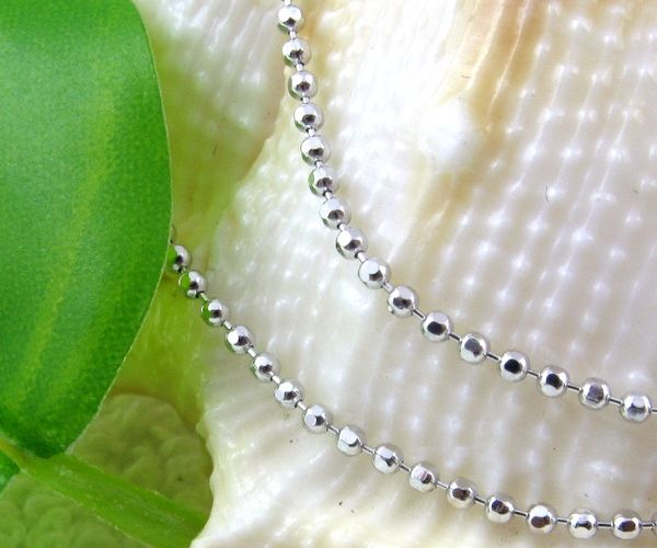 10Pcs 925 Sterling Silver 18 Ball Chain Necklace Gift  