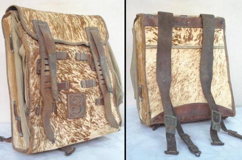 WWII ORIGINAL GERMAN SIGNALMAN LEATHER BACKPACK V.RARE  