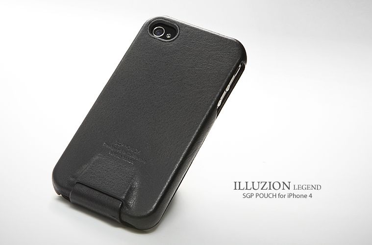 SGP Leather Case illuzion Legend Black   Apple iPhone4  