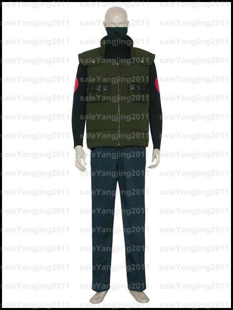 New Naruto Hatake Kakashi Deluxe Cosplay Costume ★Shirt+Pants 