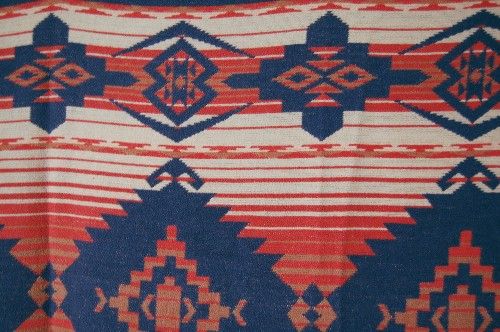   Beacon Style Cotton Antique Camp Trade Blanket ~NICE Indian Design