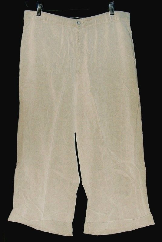 GAP LINEN PANTS TROUSERS GAUCHOS NWT LooseFit 14 KHAKI MSRP $148.00 