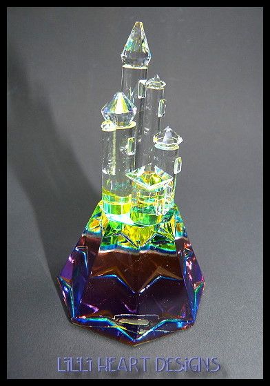 VERY COLORFUL CASTLE MADE FROM SWAROVSKI CRYSTAL RETIRED  