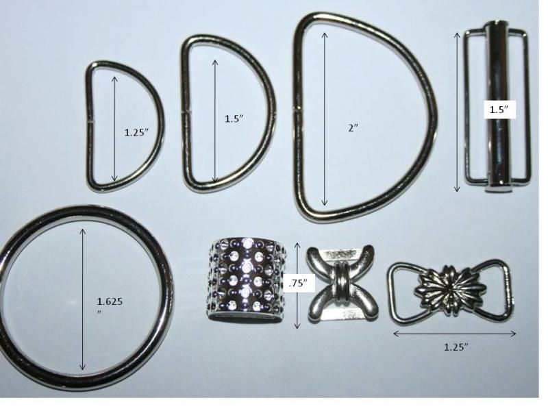 Silver Metal D O Ring Rings Sliders doll Buckles Buckle  