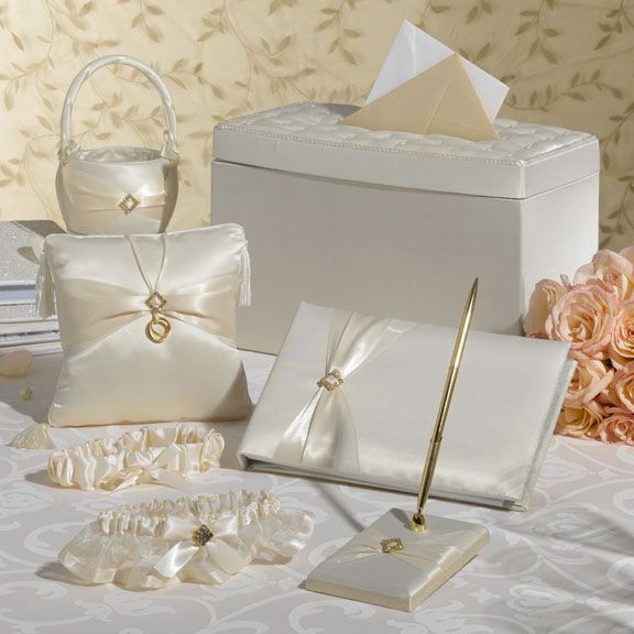 WEDDING CARDBOX SET GUESTBOOK PEN GARTER BASKET PILLOW  