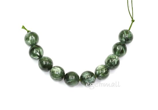 10 Natural Seraphinite Round Beads 12mm #86013  