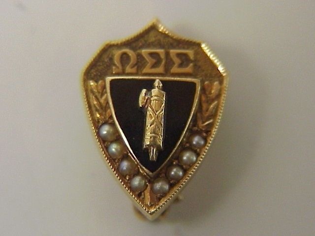 OMEGA SIGMA SIGMA 14K FRATERNITY PIN ALPHA DELTA PSI PI  