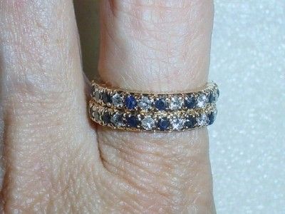 14K ESTATE DIAMOND SAPPHIRE ETERNITY BANDS   LB1483  