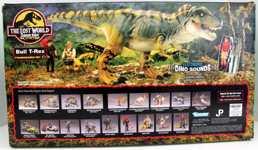 JURASSIC PARK BULL T REX JP28 LOST WORLD KENNER 1997 ELECTRONIC W/BOX 