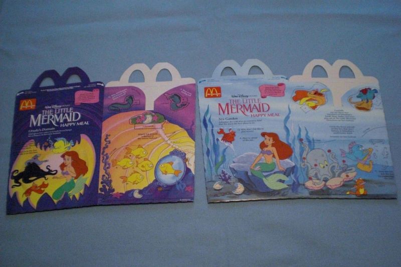 McDonalds 1989 Little Mermaid Happy Meal Boxes 2 diff.  