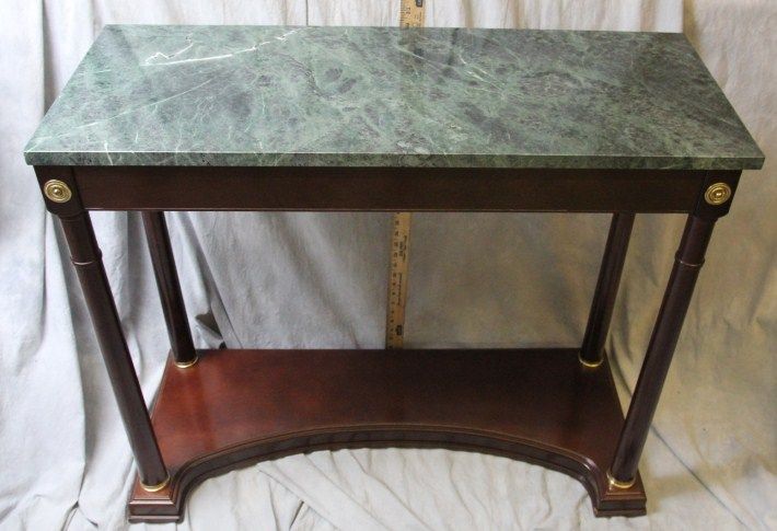 L635 MARBLE TOP MAHOGANY CONSOLE TABLE  