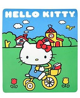 HELLO KITTY~ YELLOW BIKE SOFT FLEECE THROW BLANKET  