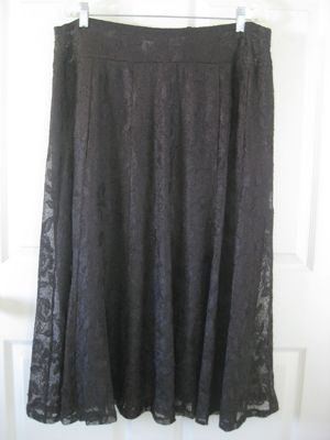New XL JONES NY Collection Pewter Black LACE Evening Skirt **Retail $ 