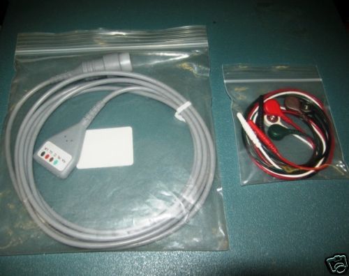 New 5 Lead Hewlett Packard EKG Cable With Snap Leads HP  