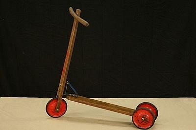 Old Antique wood and metal Scooter  