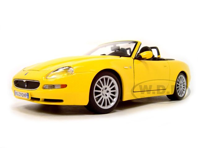 MASERATI SPYDER CONV. YELLOW 118 SCALE DIECAST MODEL  