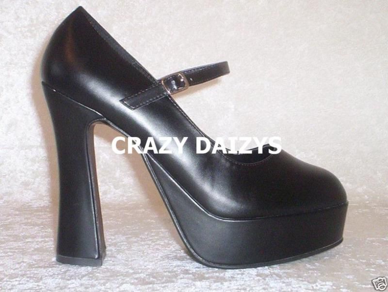 WOMENS MARYJANE PLATFORM CHUNKY HEEL PUMPS ~ SIZES 6 16  