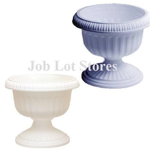 Planter Grecian Urn White Plastic Flower Pots 12 & 18  