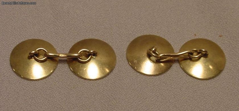 Antique Signed Marked 14k Art Nouveau Cufflinks  