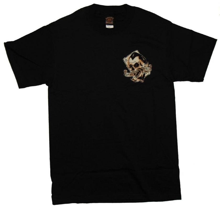 Lucky 13 Skull Aces High Casino T Shirt Tee  