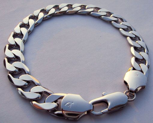 Nobiliary mens 18k white gold GF fine tradition bracelet 9inch 