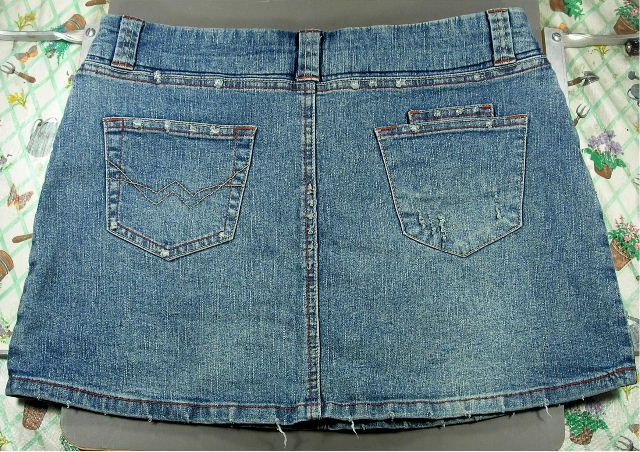    Womens Distressed Blue Denim Duchesse Jeans Mini Skirt Size 9
