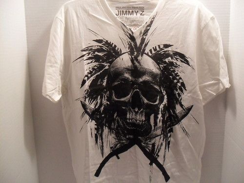 JIMMYZ WHITE V NECK T SHIRT SIZE X SMALL  