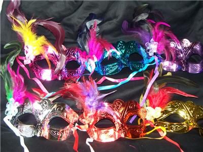 WHOLESALE LOT OF 2 DOZEN SHINY METALLIC COLORS MASQUERADE WEDDING 