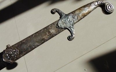 Ottoman Turkish Pasha Silver Palah Kilic Shamshir Sword 19th.Damascus 