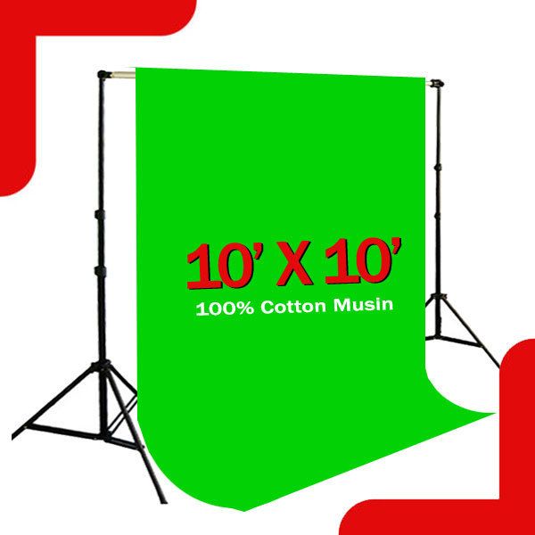 Green Chroma Key Photography Backdrop Stand Muslin Kit 847263072869 