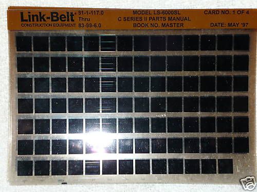 Linkbelt LS6000SL CII Excavator Parts Manual Microfiche  