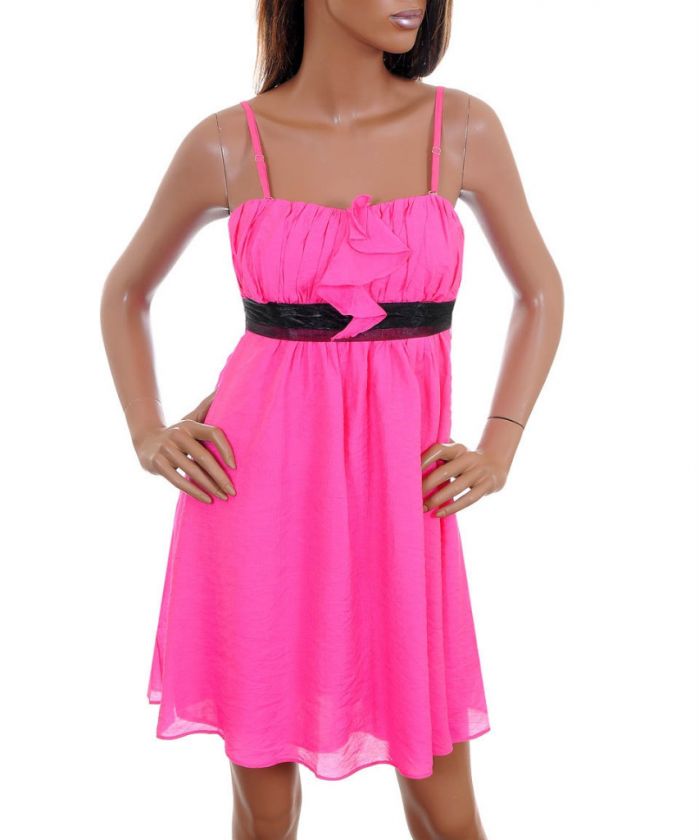 Cute Pink Verty Pink Straghetti Strap Dress, S M L  
