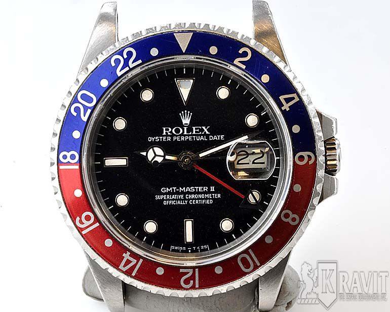 Rolex GMT Master II Steel Watch Ref 16760 Circa 1987.  