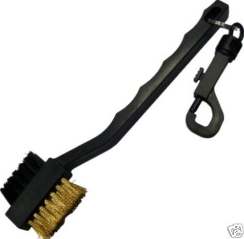 SIDED GOLF BRUSH CLUB CLEANING W/ SNAP CLIP US SELLER  