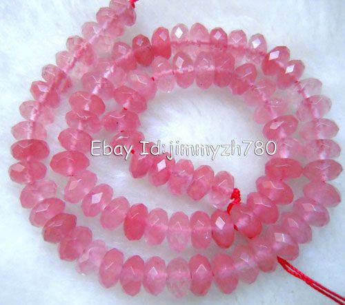   9x5mm Roundel faceted Watermelon Quartz;High light;Good quantity