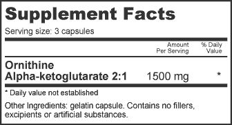 NutraBio L Ornithine Alpha Ketoglutarate 21 OKG (500 Grams)   HPLC 