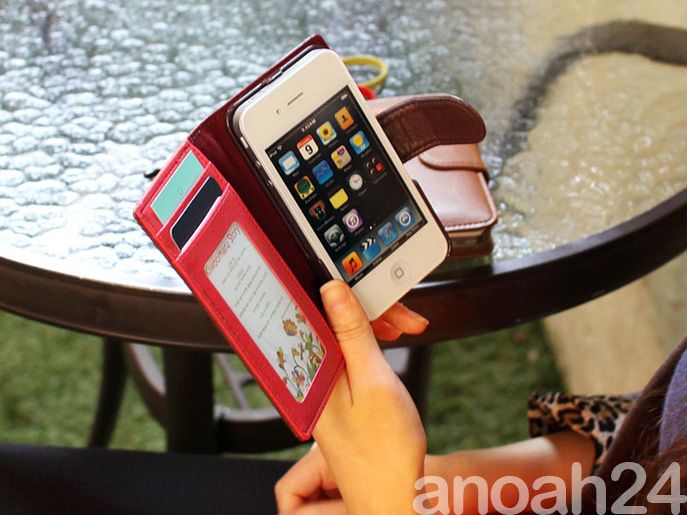 HAPPYMORI Reason Ave2(Red) iphone4,4S wallet type Korean cute cases 